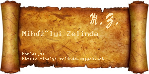 Mihályi Zelinda névjegykártya